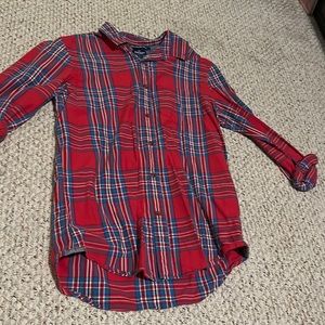 long sleeve red plaid shirt from Old Navy